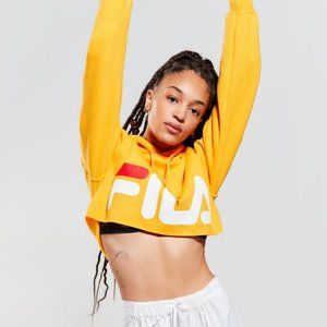 Fila cropped yellow hoodie